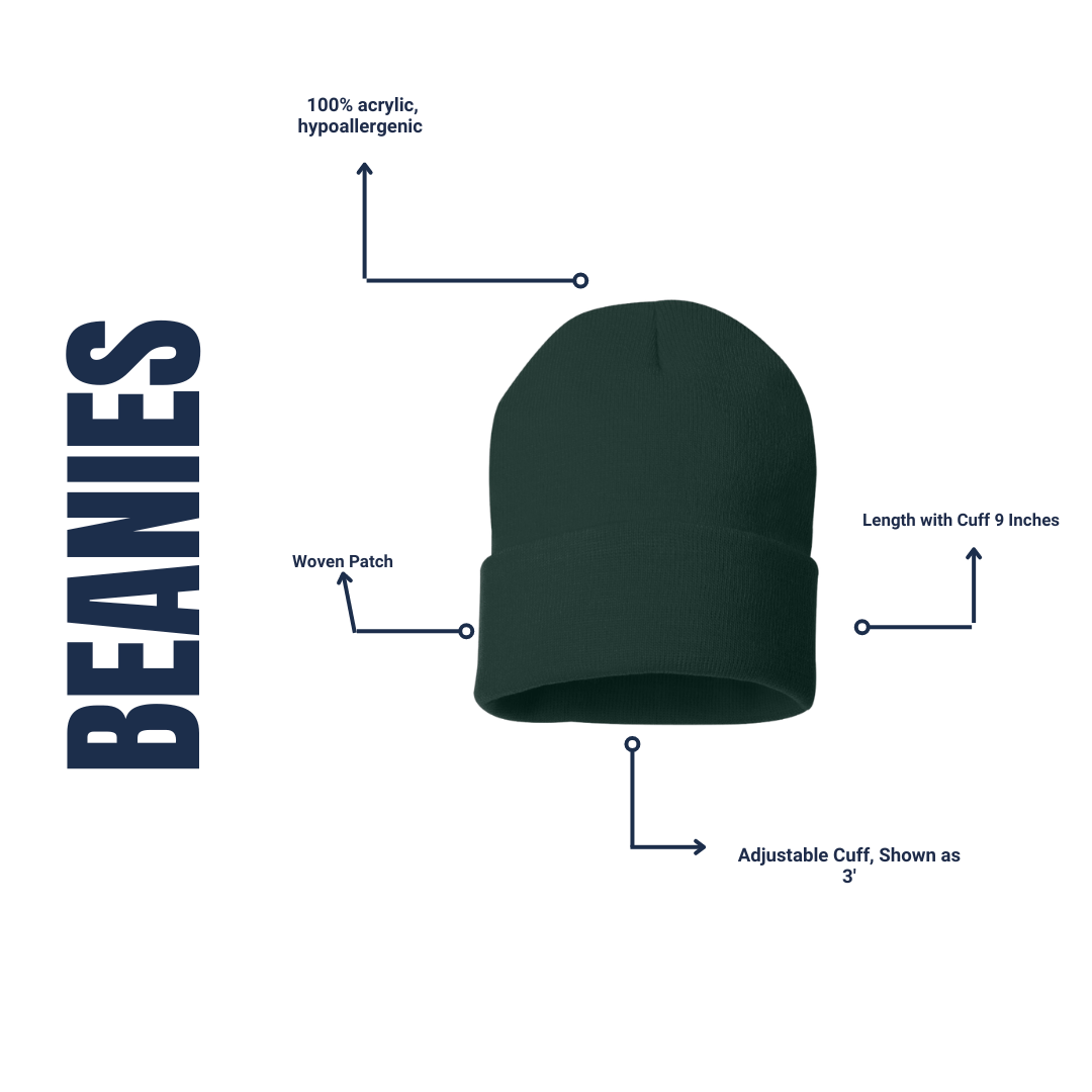 Mountain Beanie With Tree Mountain Patch: Grey