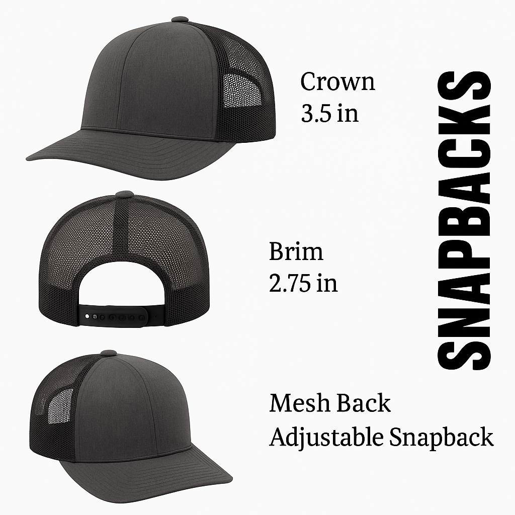 Smokey The Bear Hat - Trucker Snapback Mesh Back: Navy Blue on White Mesh