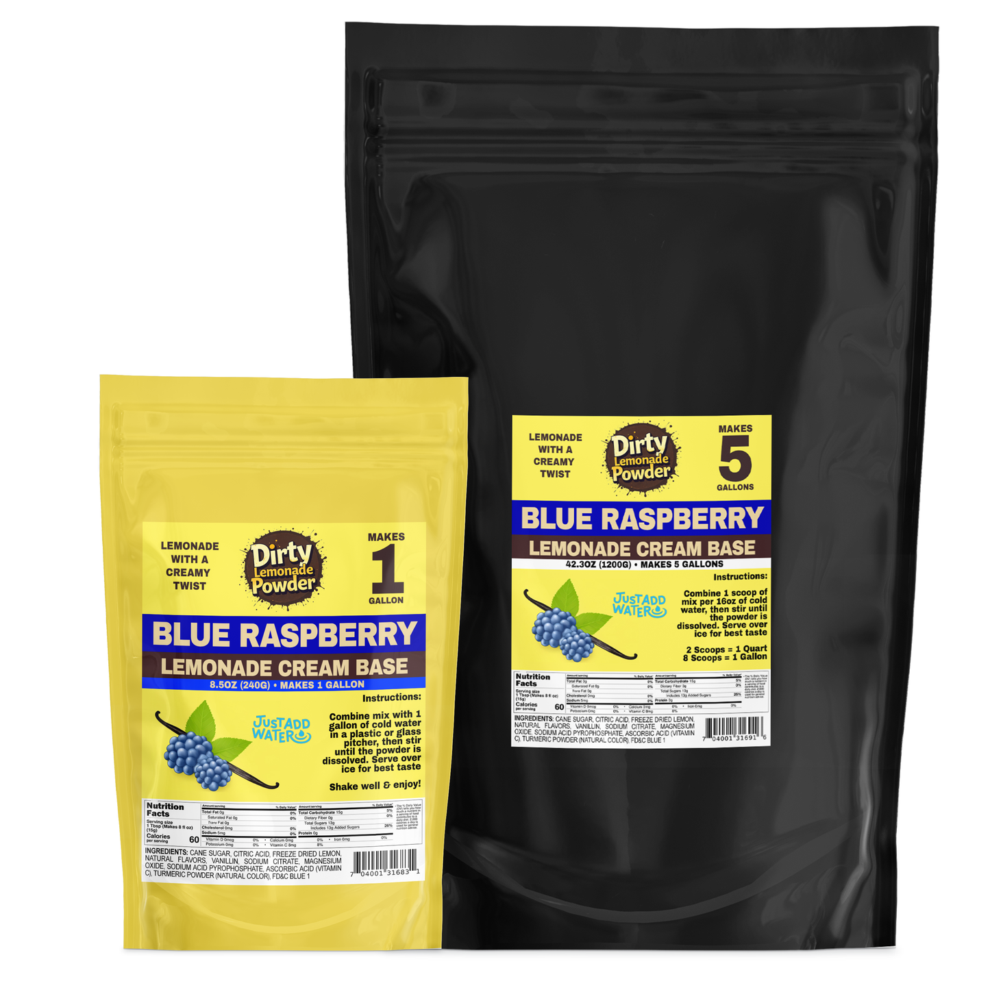 Dirty Lemonade Powder - Vanilla-Cream Based Lemonade Powder : Tropical / Sample - 2.1oz (60g)