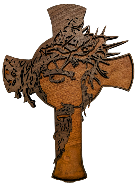 10" Wooden Jesus  Reflection Cross