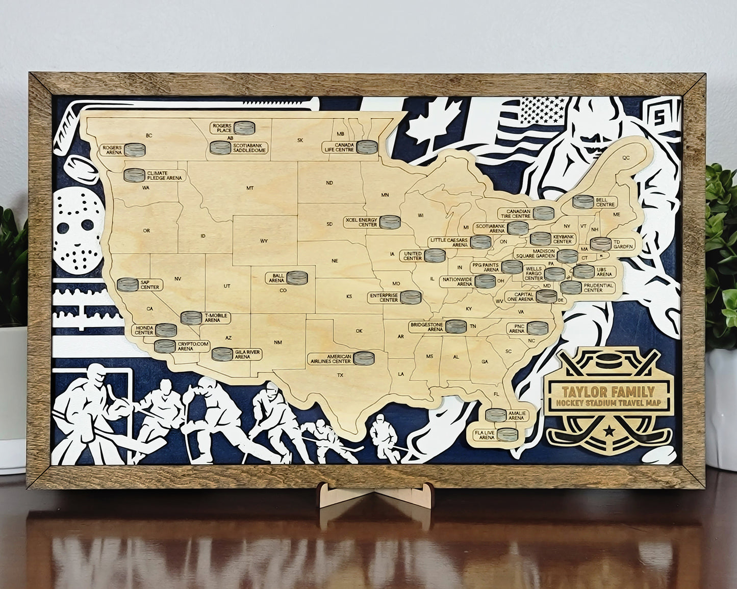 US Hockey Stadium Map with Hockey Markers