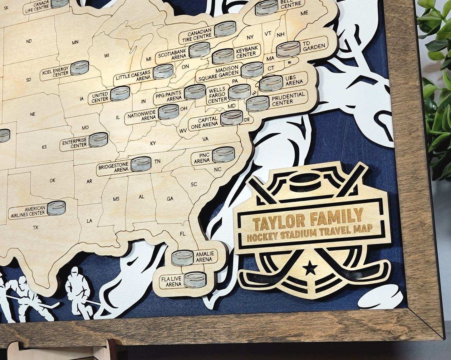 US Hockey Stadium Map with Hockey Markers