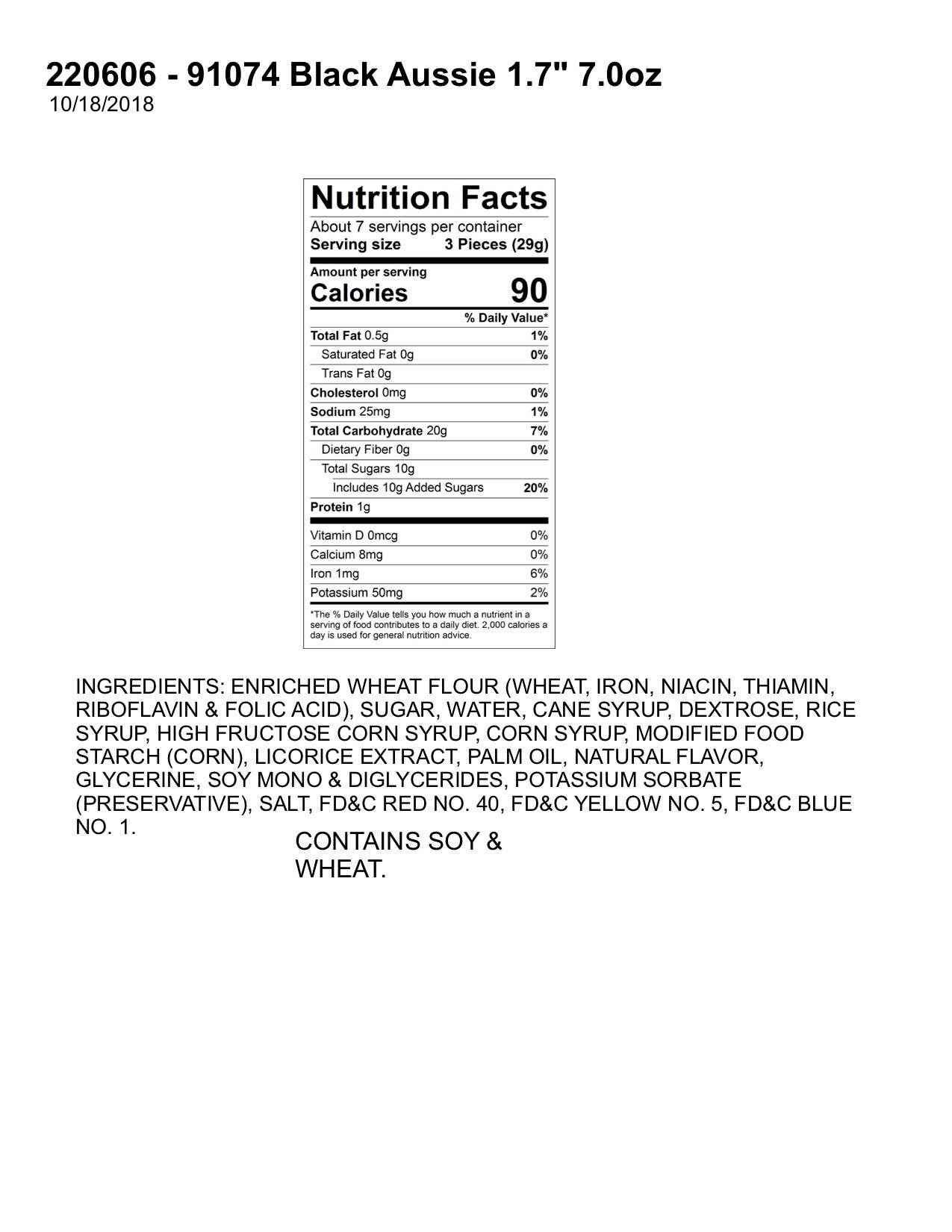 Australian Style Licorice - Black - 7 oz Resealable Bag