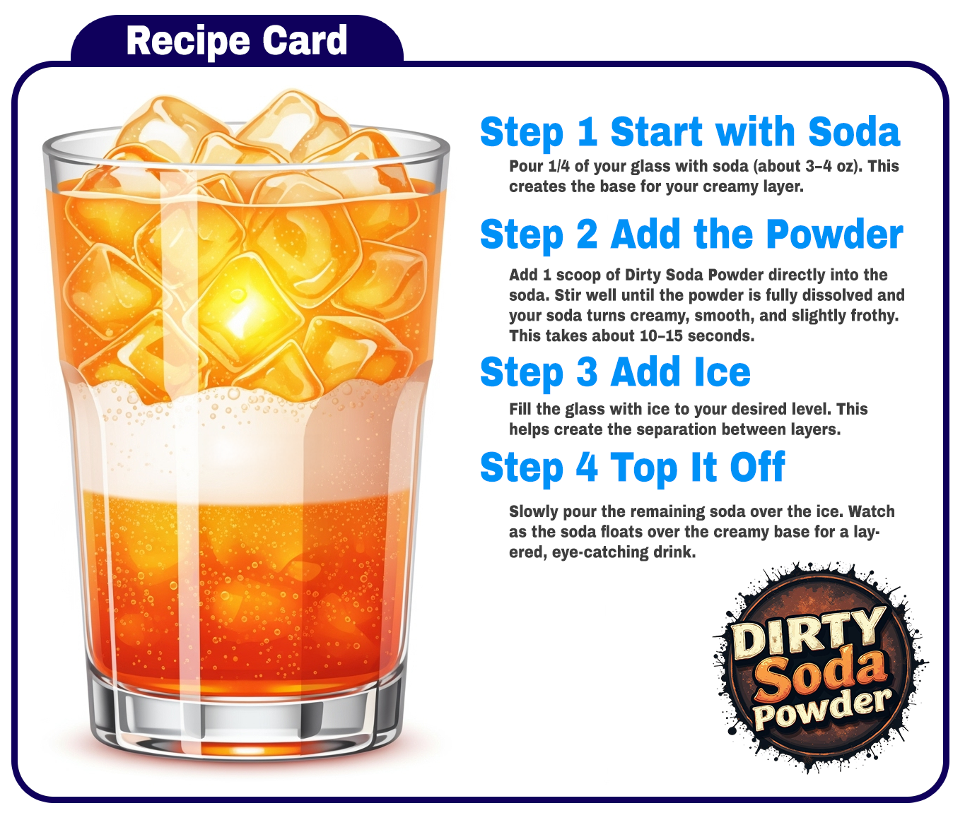 Vanilla (Dye Free)🍦 Dirty Soda Powder- All in One Soda Mix: Retail Bag (8.5 oz / 12 Servings)