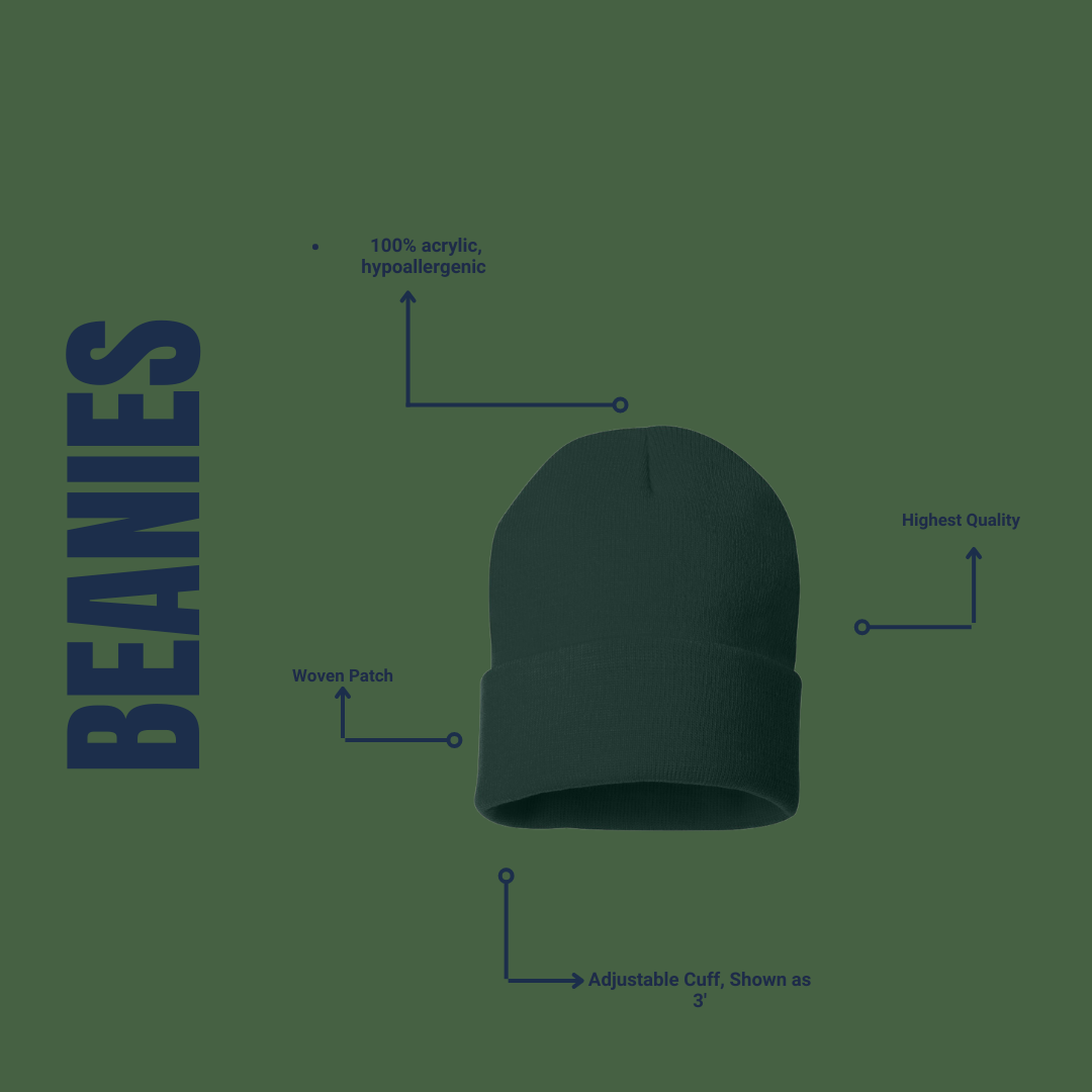 Sasquatch Beanie W/ Big Foot Patch: Grey