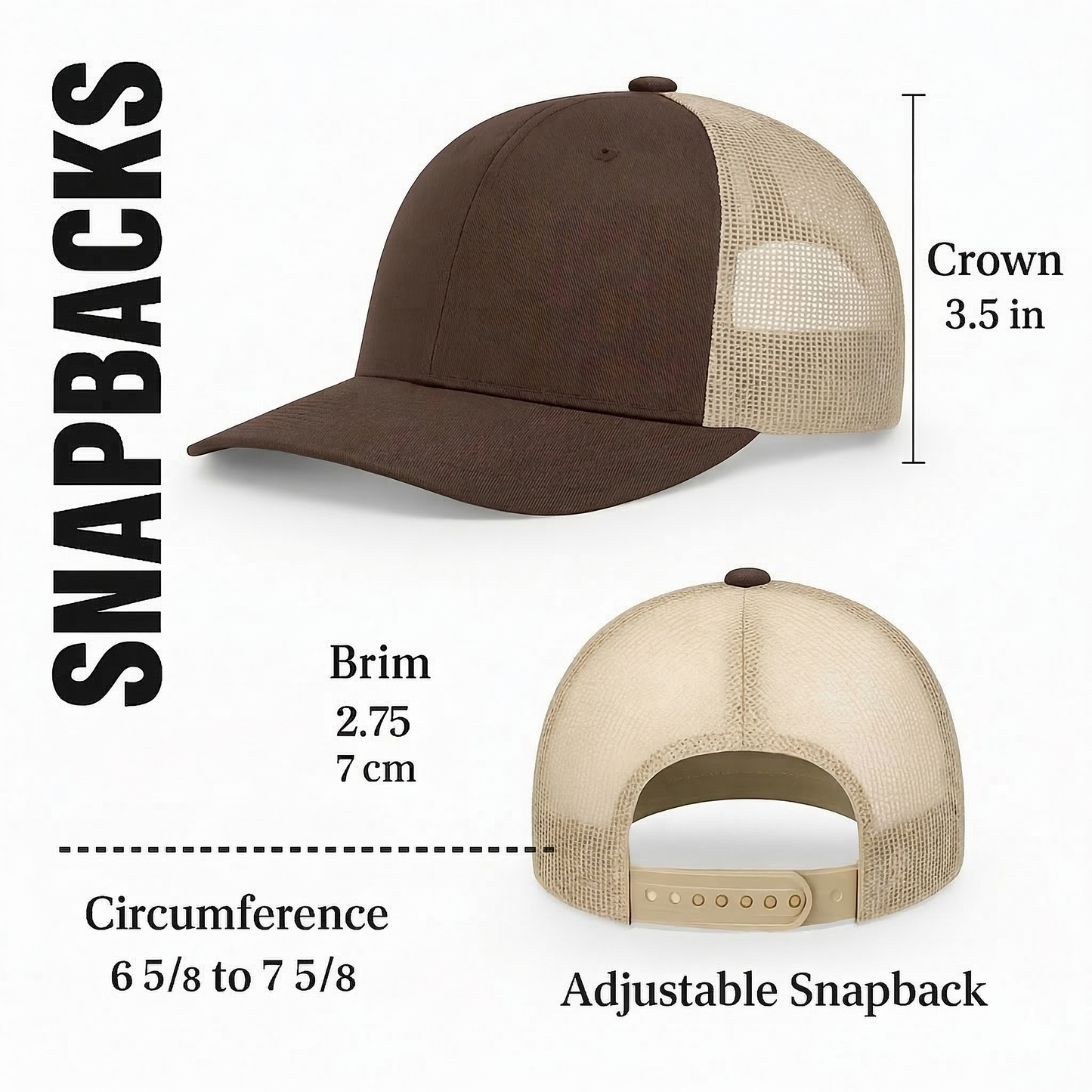 Smokey The Bear Hat - Trucker Snapback Mesh Back: Navy Blue on White Mesh