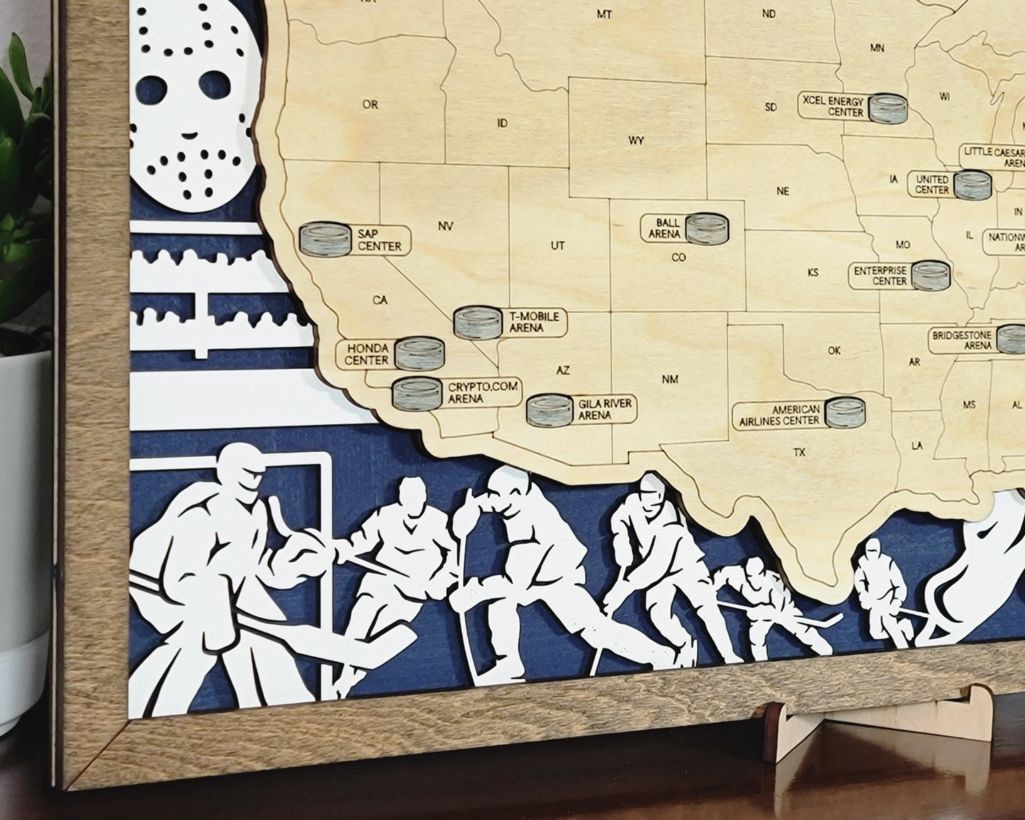US Hockey Stadium Map with Hockey Markers