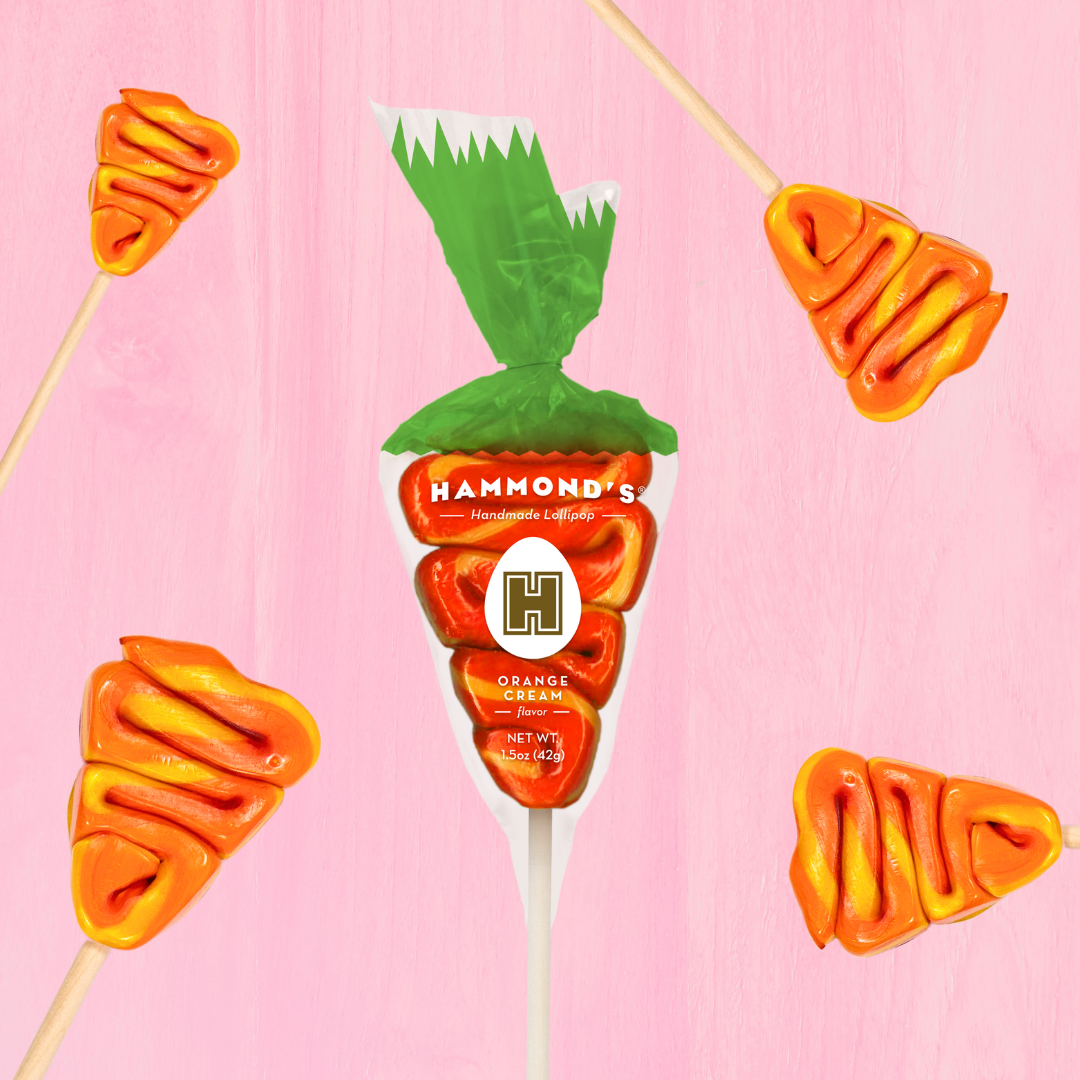 Carrot Lollipops - Orange Creamsicle - 18 Pc POP Display