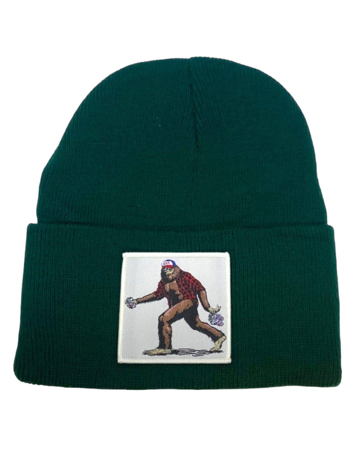 Sasquatch Beanie W/ Big Foot Patch: Grey
