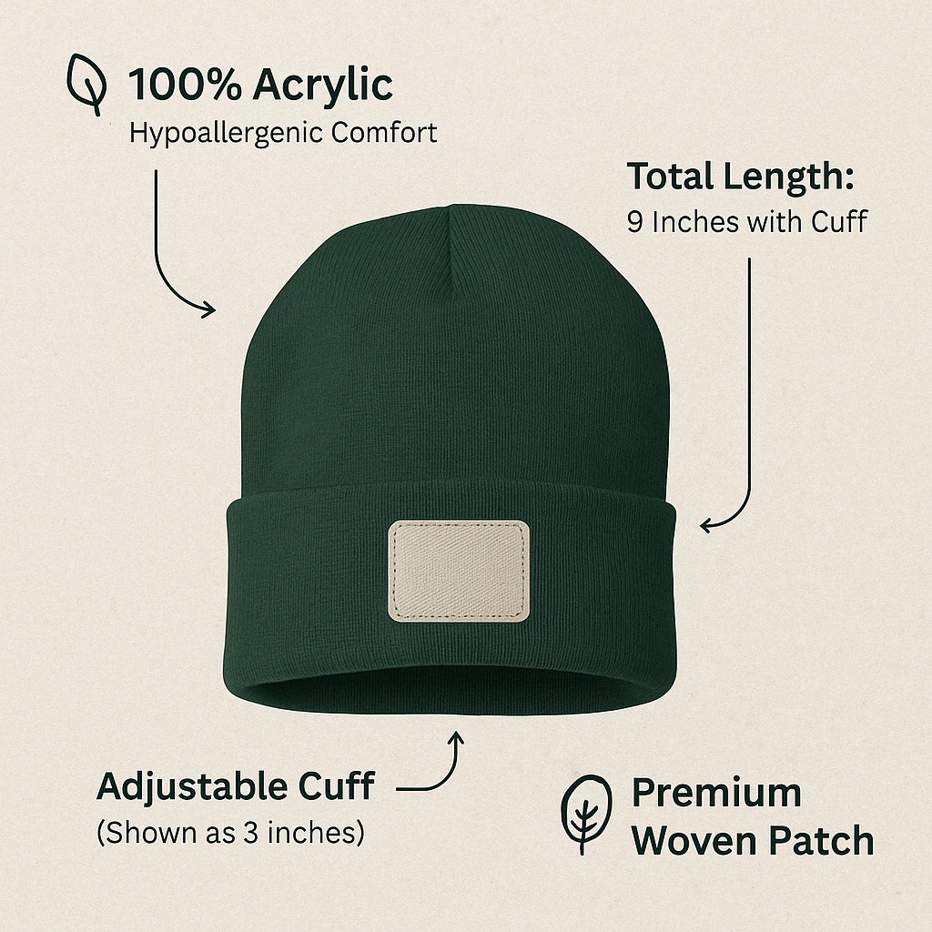 Bigfoot Beanie Ideal For Cozy Winter Outdoor Adventure: Black