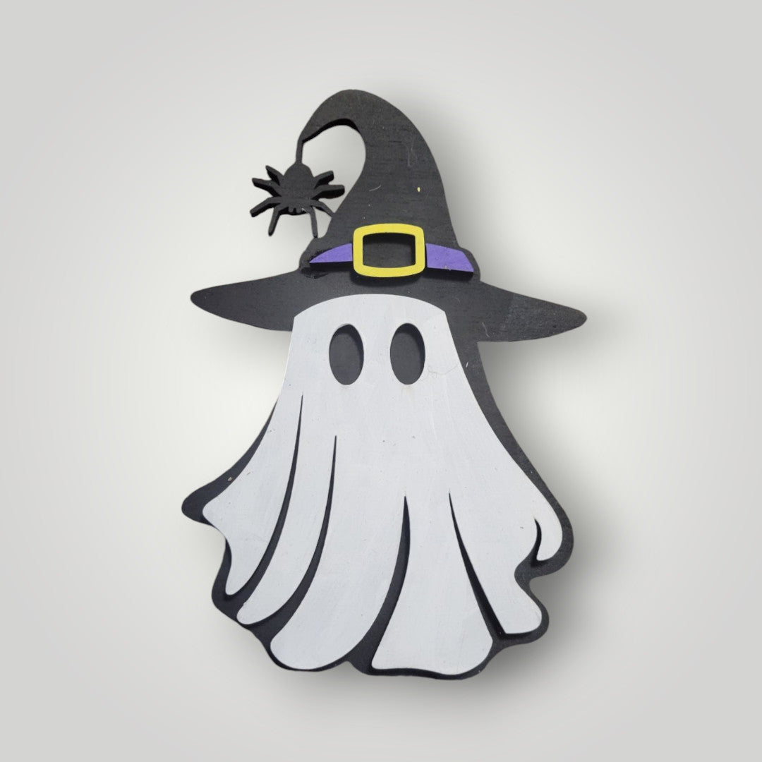 Ghost with Hat Halloween Magnet