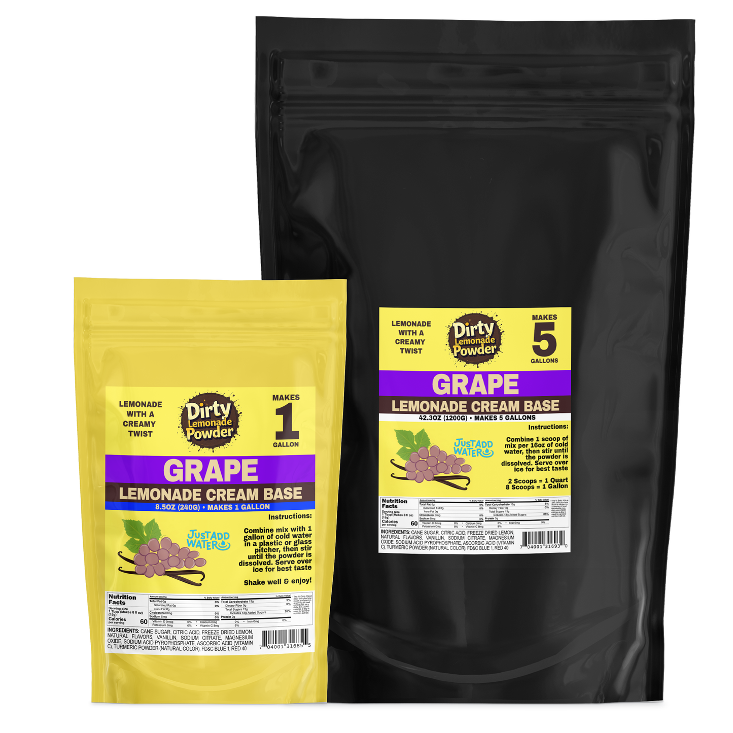 Dirty Lemonade Powder - Vanilla-Cream Based Lemonade Powder : Tropical / Sample - 2.1oz (60g)