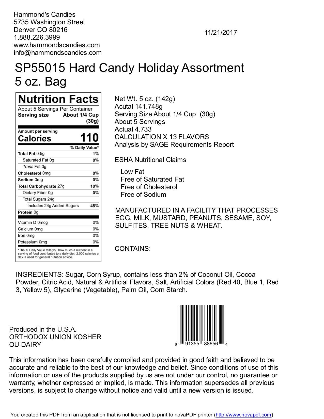 Classic Candy - Assorted Christmas Mix - 5 oz Gift Bag