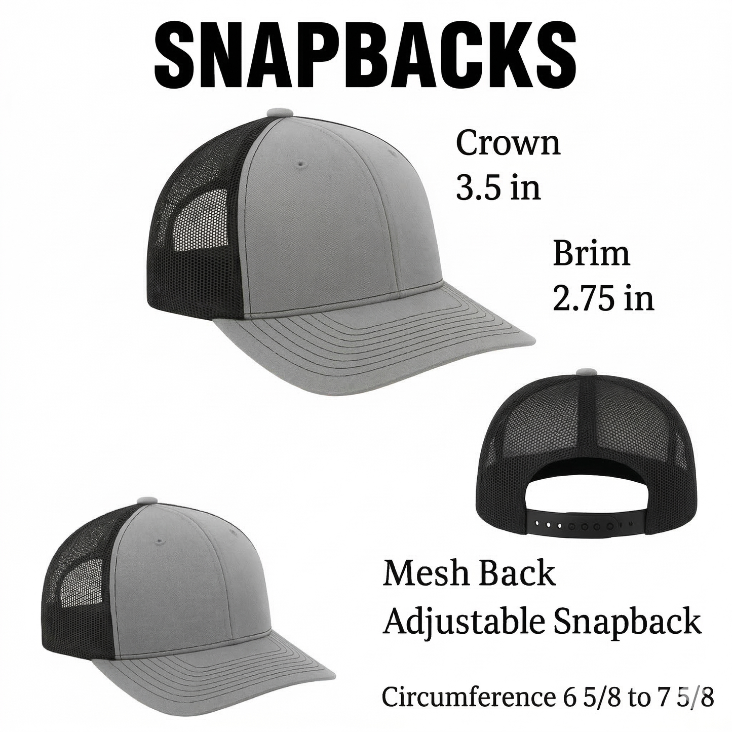 Smokey The Bear Hat - Trucker Snapback Mesh Back: Navy Blue on White Mesh