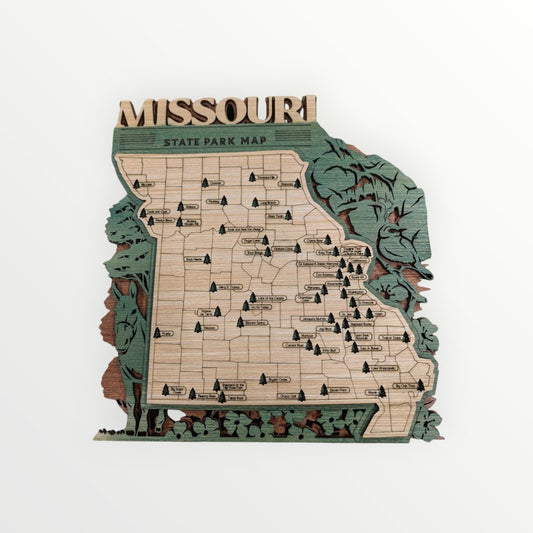 Missouri State Parks Map with Trees