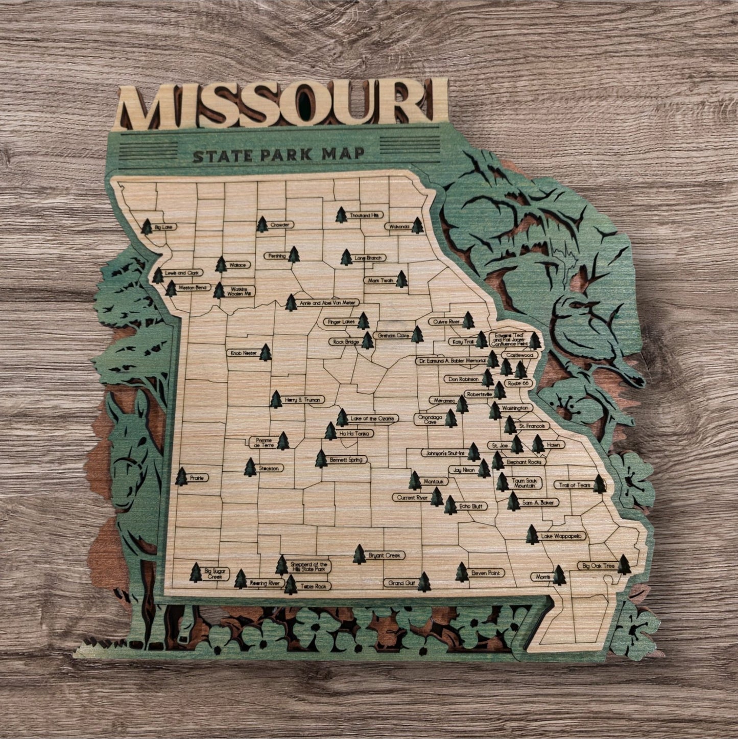 Missouri State Parks Map with Trees