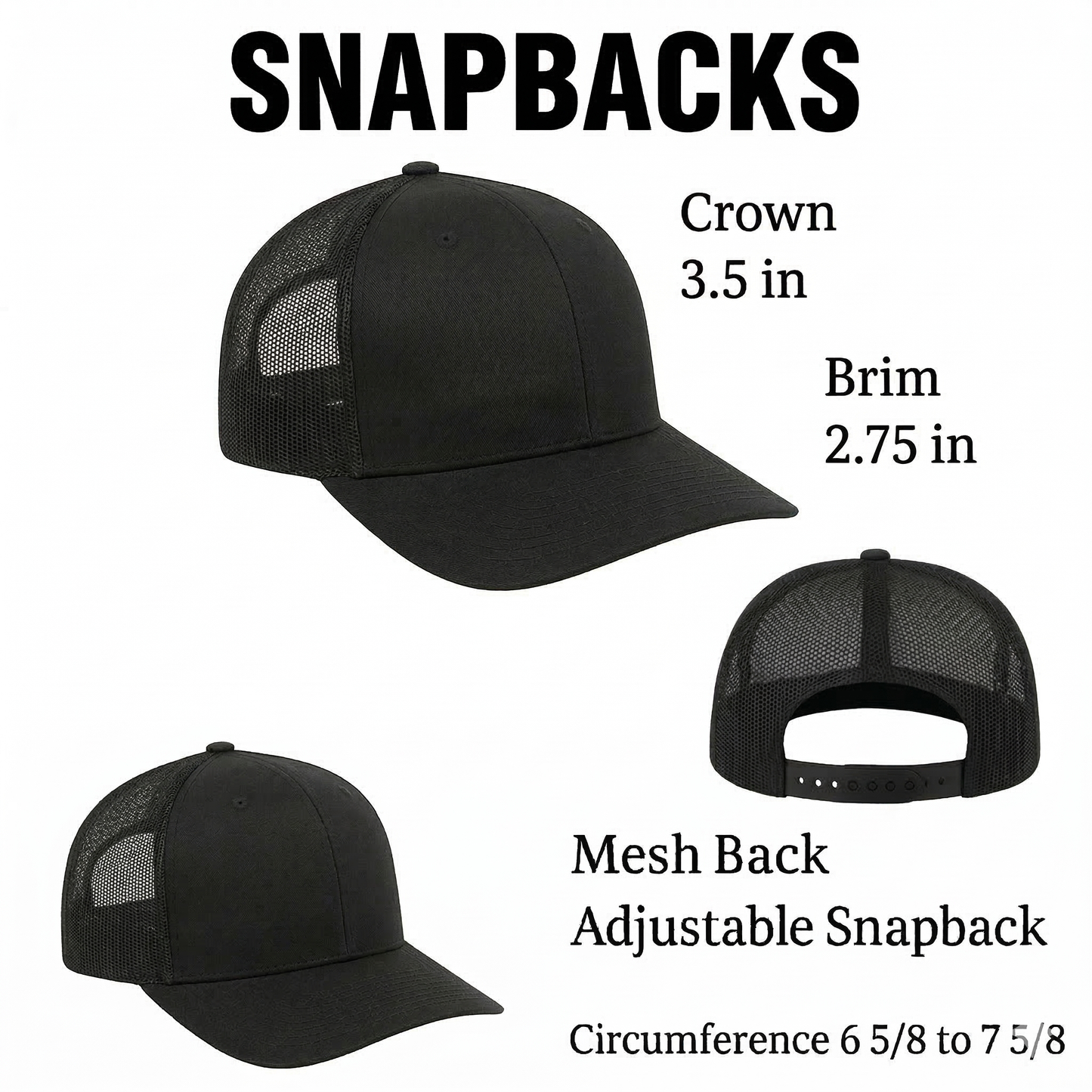 Smokey The Bear Hat - Trucker Snapback Mesh Back: Navy Blue on White Mesh