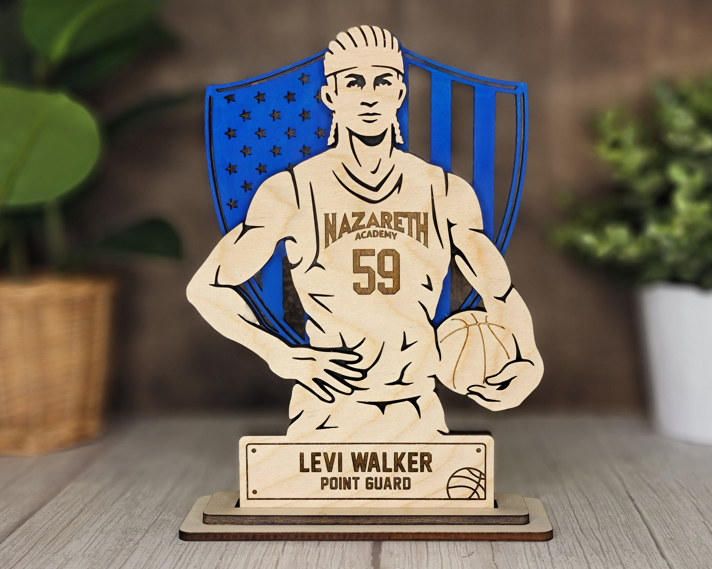 Men's Basketball Personalized Sports Award Plaque