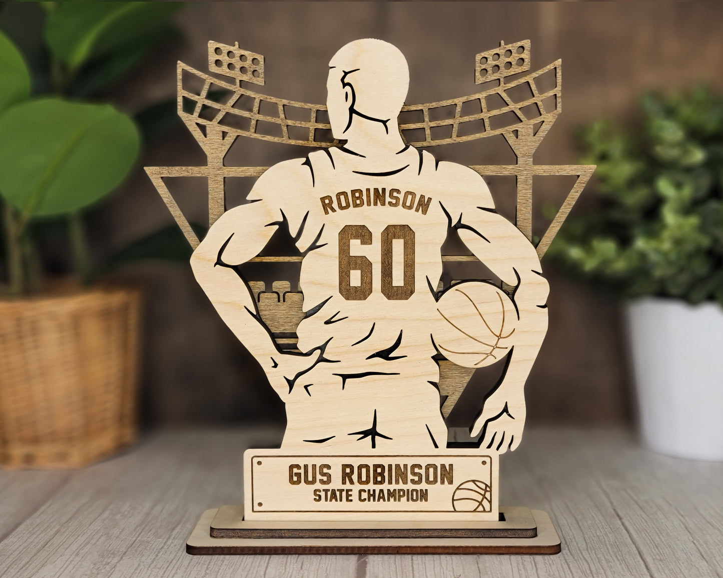 Men's Basketball Personalized Sports Award Plaque