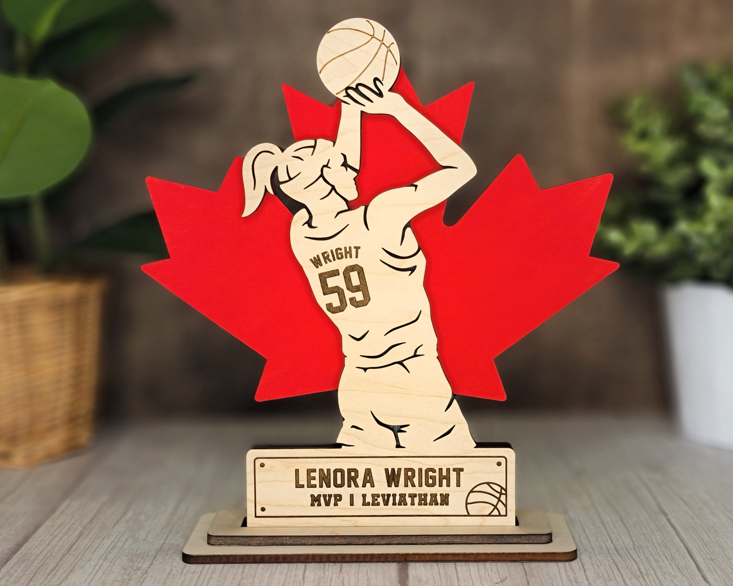 Women's Basketball Personalized Sports Award Plaque