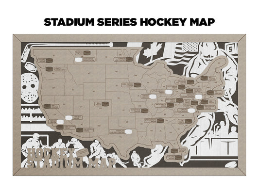 US Hockey Stadium Map with Hockey Markers