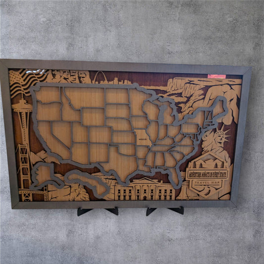 US Travel Map with State Inserts