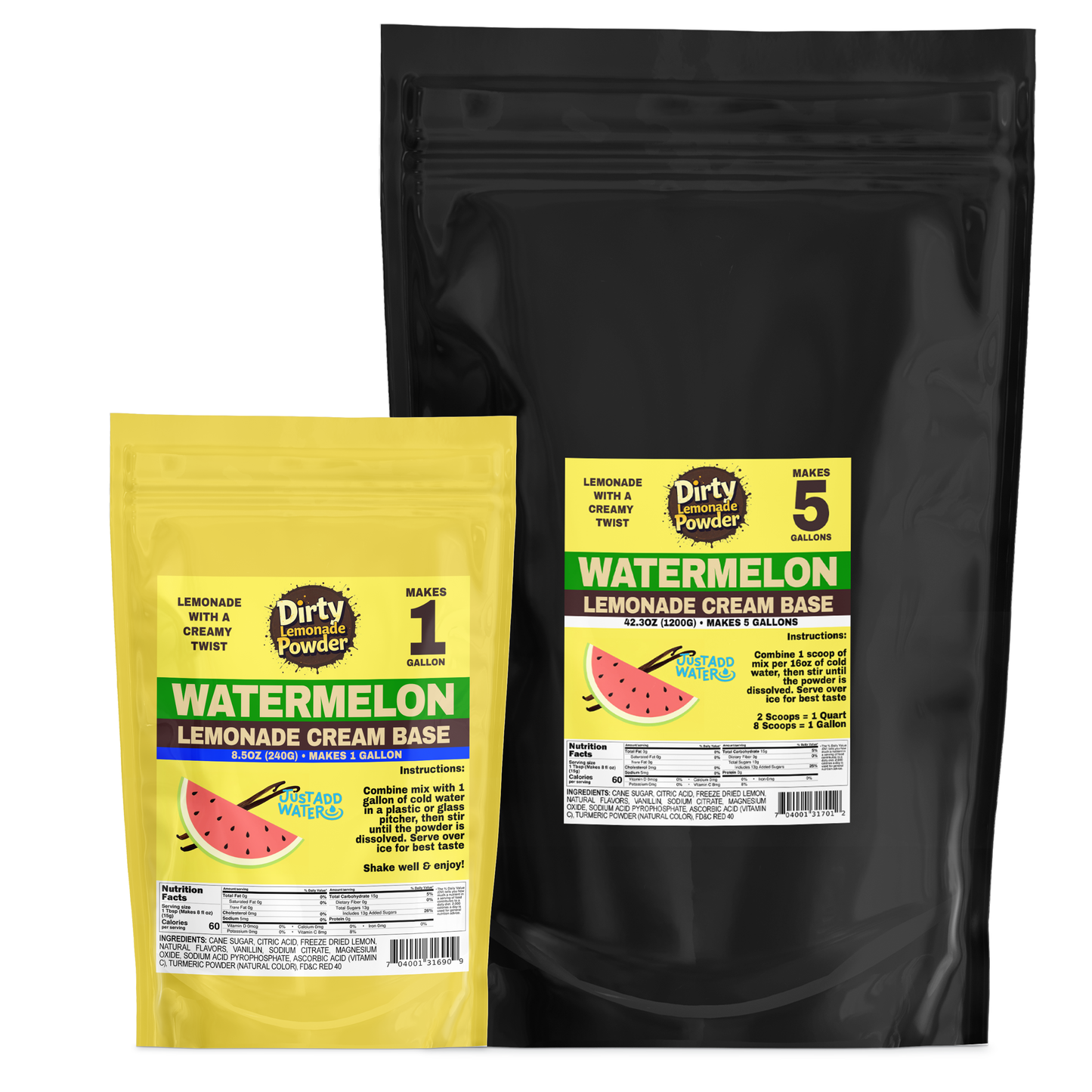 Dirty Lemonade Powder - Vanilla-Cream Based Lemonade Powder : Grape / 1 Gallon - 8.5oz (240g)