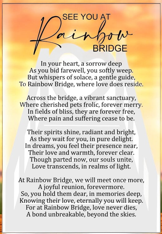 Rainbow Bridge Story Card Ornament